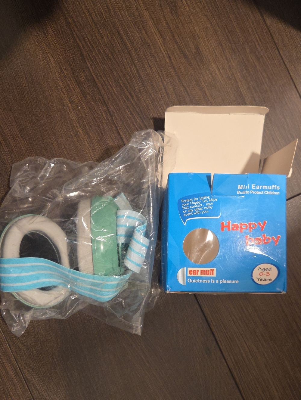 Happy Baby Blue Infant Ear Muffs - Safe Hearing Protection Noise